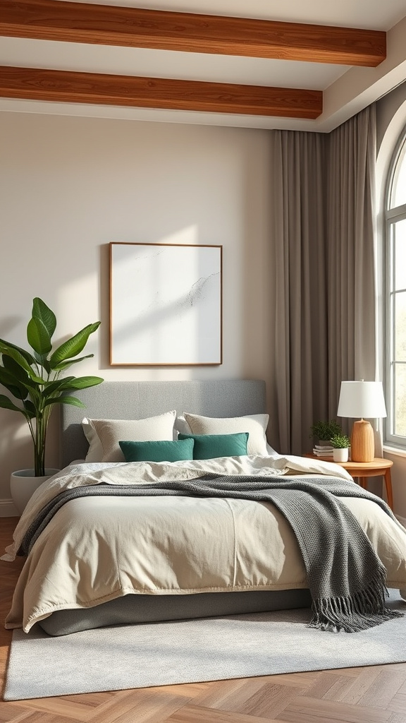 20. Warm Beige with Gray and Green