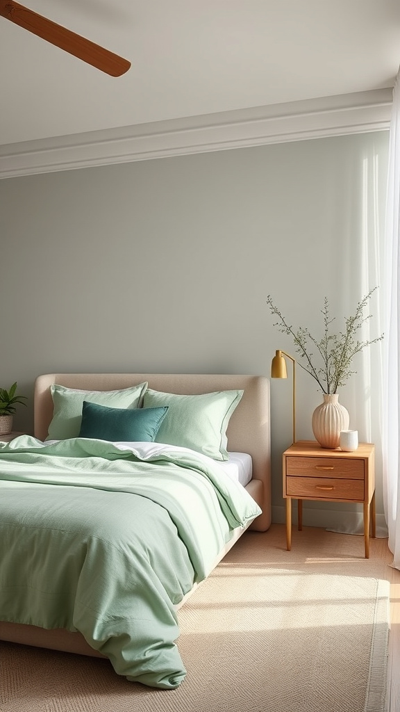 6. Tranquil Green and Beige Spaces