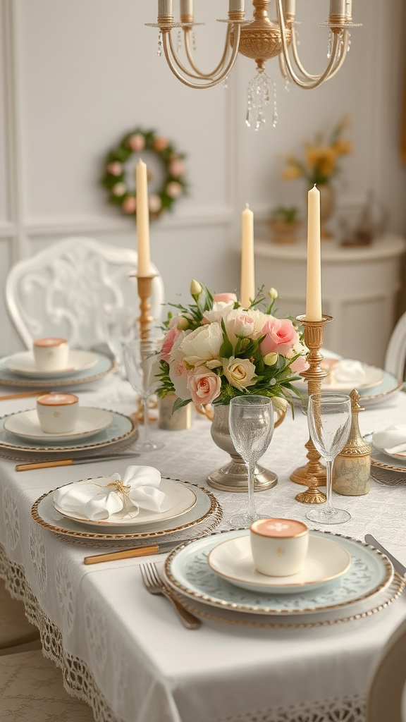16. Vintage Elegance for Easter Dining