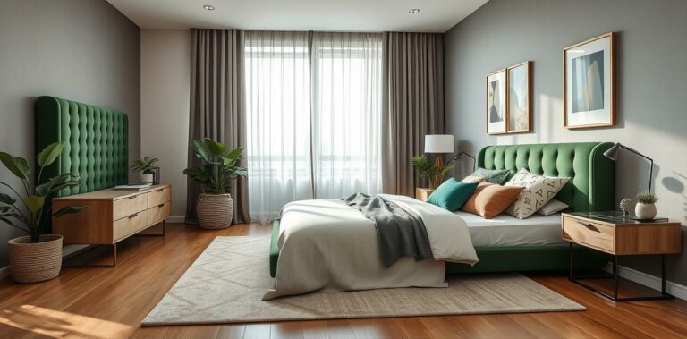 20 Stunning Green Gray And Beige Bedroom Combos for Harmony