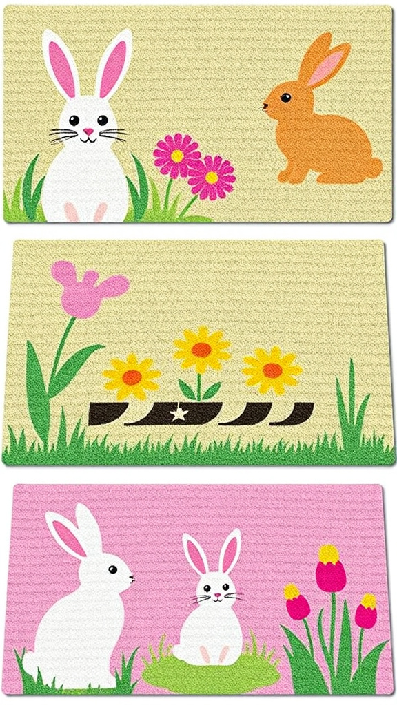 6. Festive Easter Bunny Welcome Mats