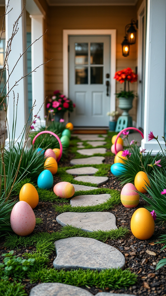 9. Colorful Egg Pathway Markers