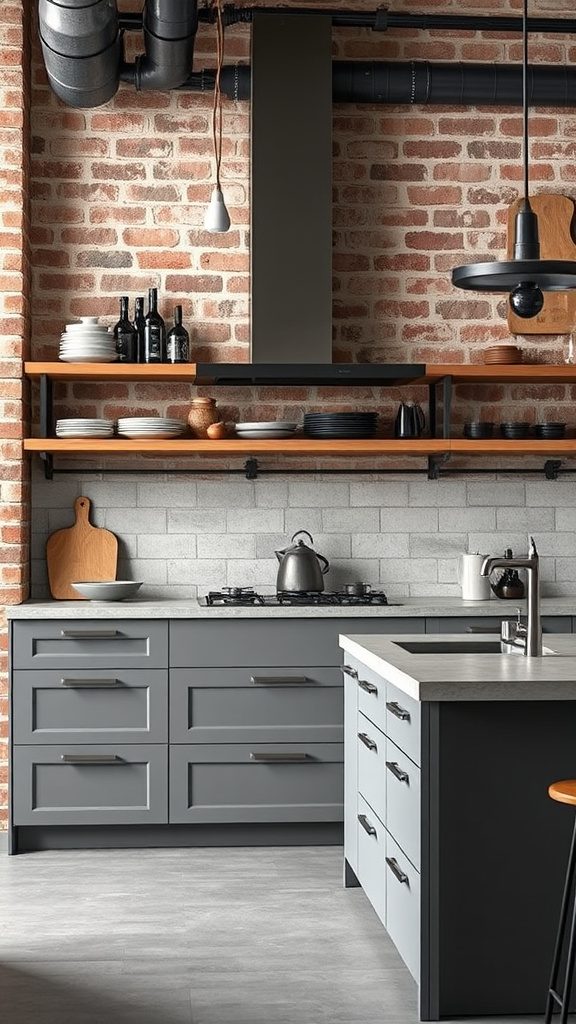 1. Industrial Chic Grey Kitchens