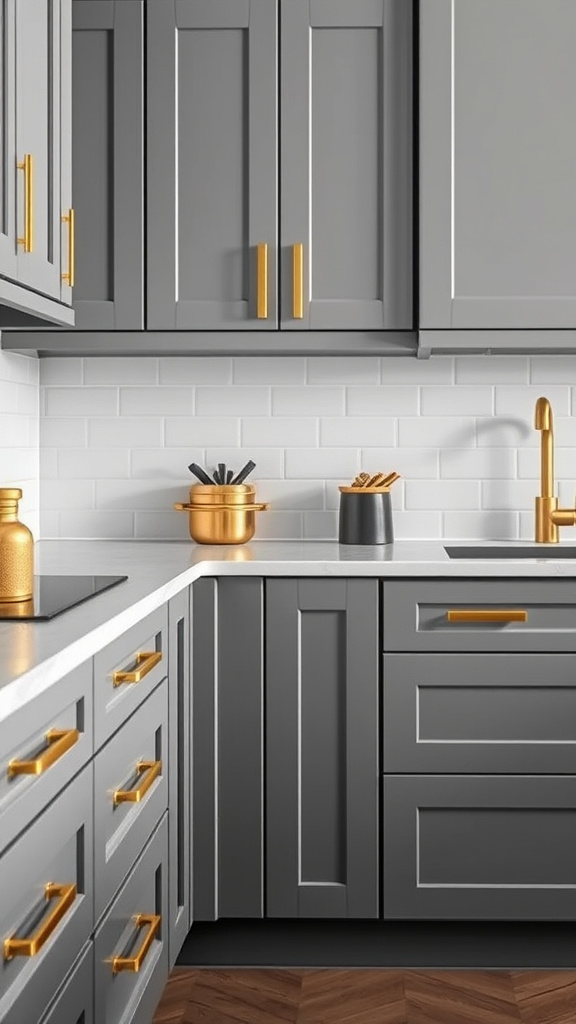 4. Grey and Gold Accents