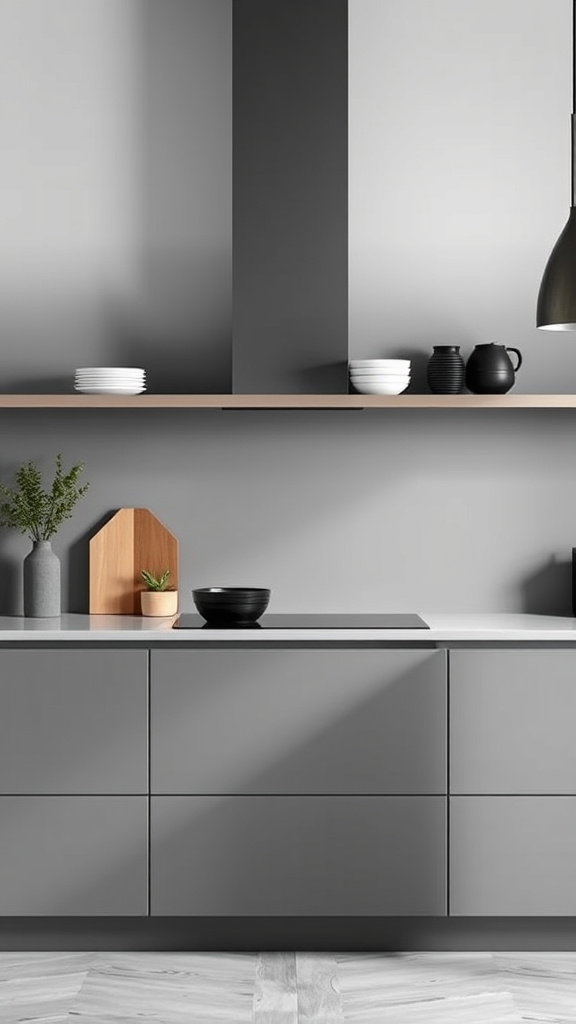 5. Minimalist Grey Kitchen Designs