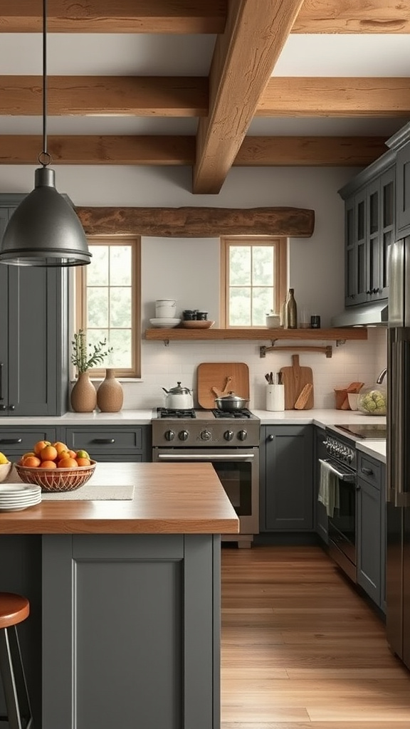 6. Cozy Grey Rustic Kitchens