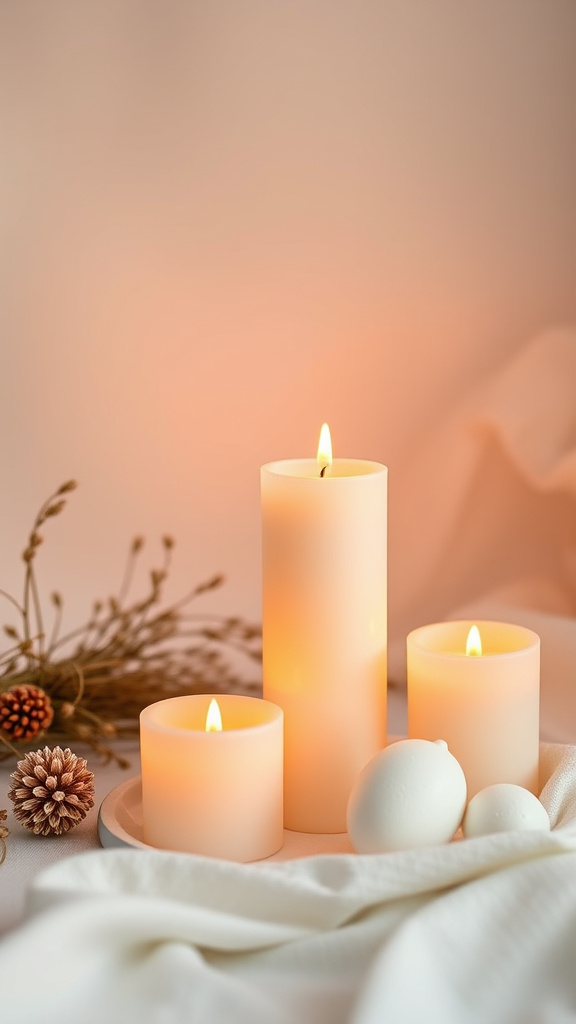 14. Serene Sunrise Easter Candles
