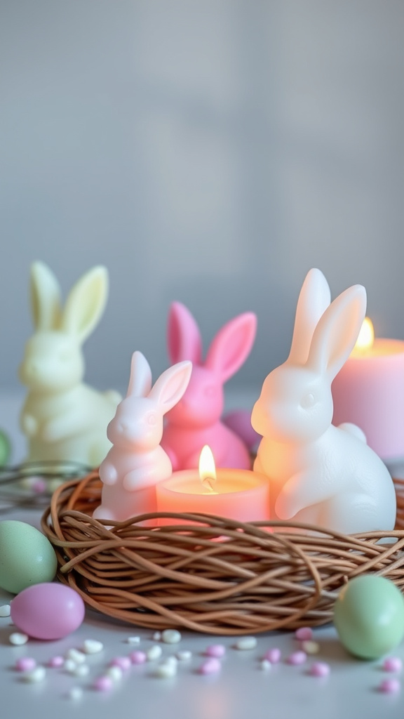 4. Pastel Bunny Candle Creations