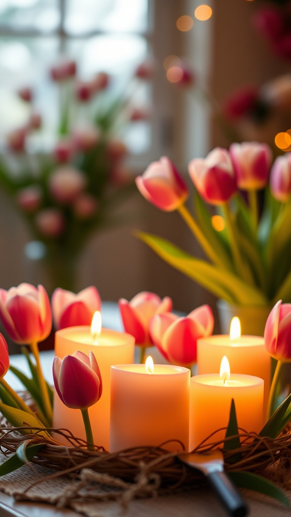 5. Joyful Tulip Scented Flames