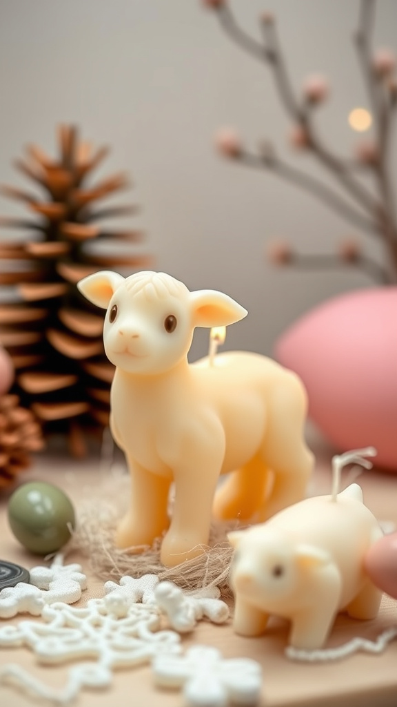 7. Lamb-Shaped Wax Wonders