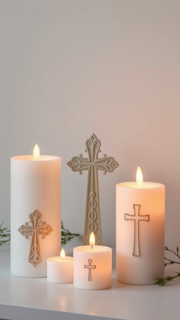 9. Illuminating Cross Candle Collection