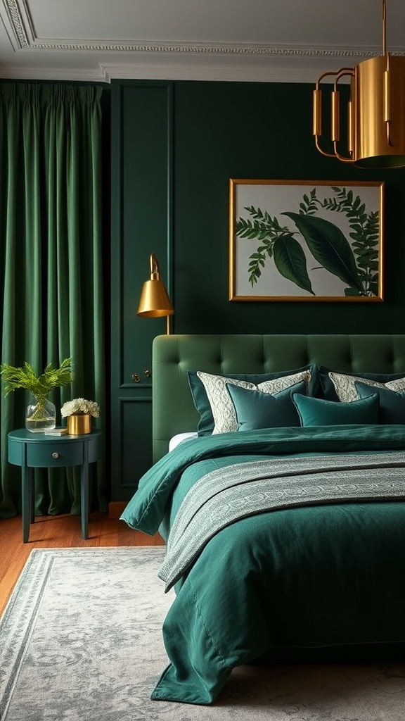 5. Luxe Living in Dark Green