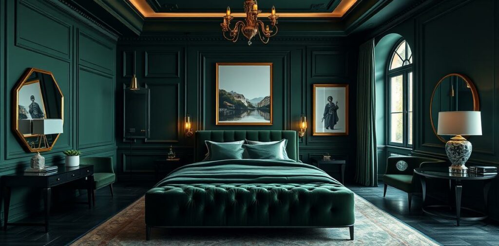22 Powerful Bedroom Inspirations Master Dark Green for Bold Style