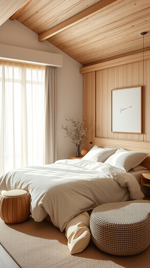 7. Elegant Japandi Sleeping Quarters