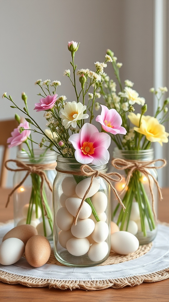 5. Rustic Mason Jar Displays