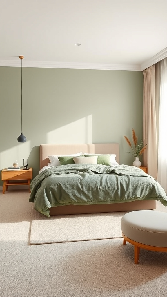 10. Classic Minimalism: Green Hues and Beige Tones
