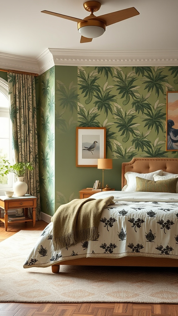 13. Eclectic Mix: Sage, Beige, and Bold Patterns