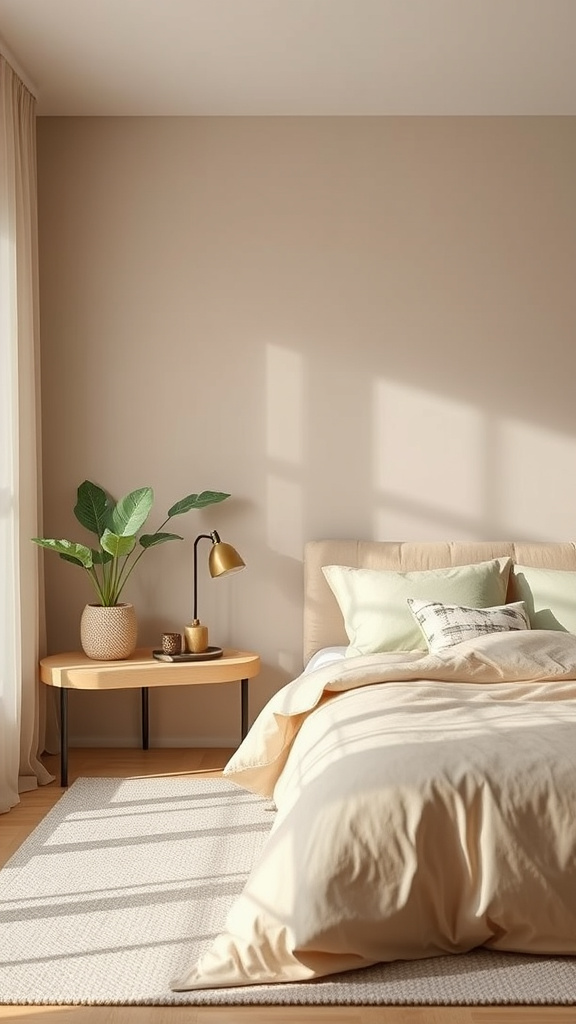 16. Earthy Modern: Beige and Green Fusion