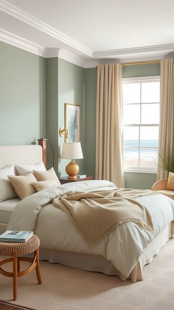 17. Coastal Calm: Sage Hues by the Shore