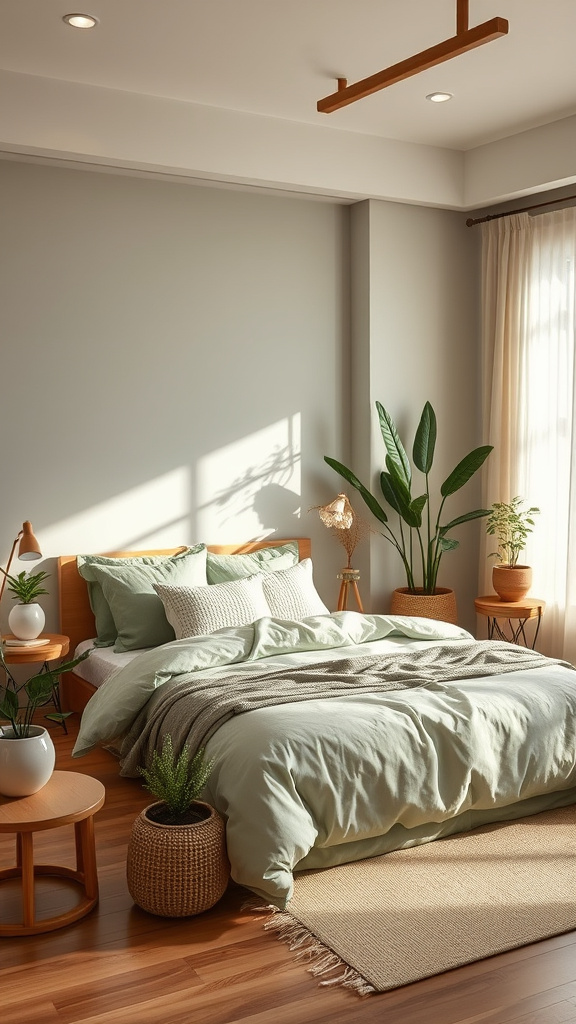 5. Zen Escape: Sage Green Bedroom Retreat