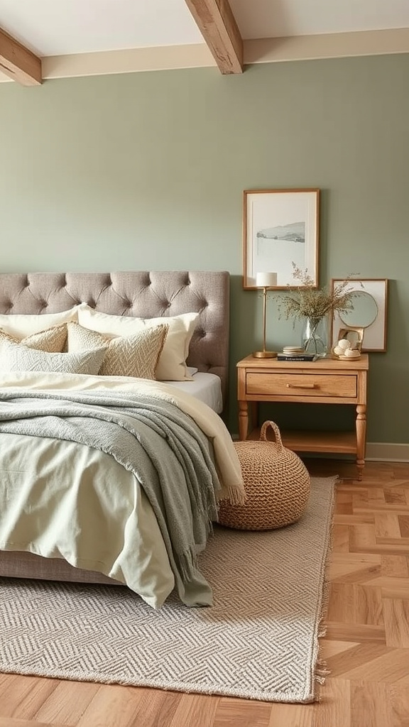 8. Farmhouse Warmth: Sage and Neutral Elegance