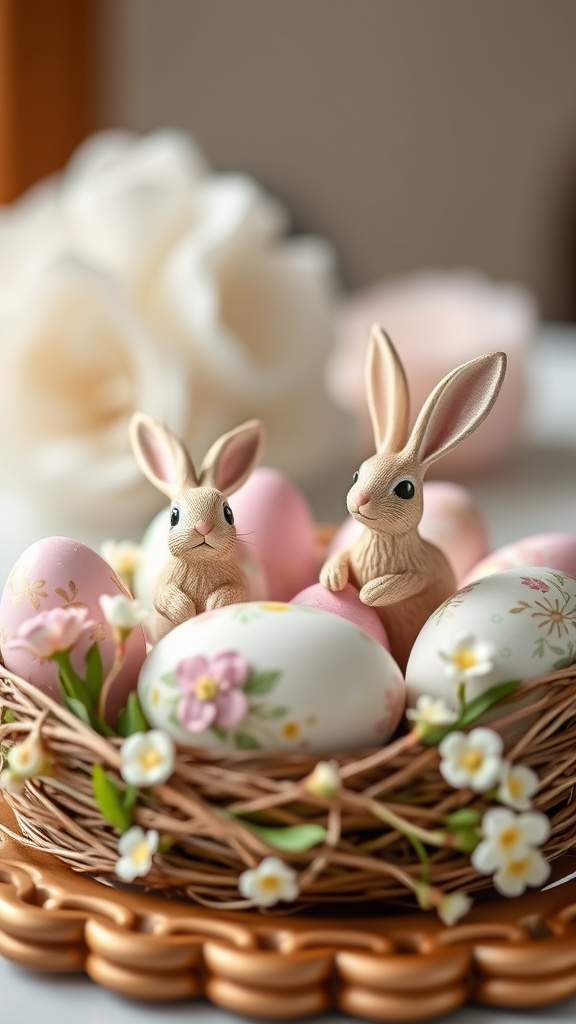 15. Elegant Eggs Bunny Display