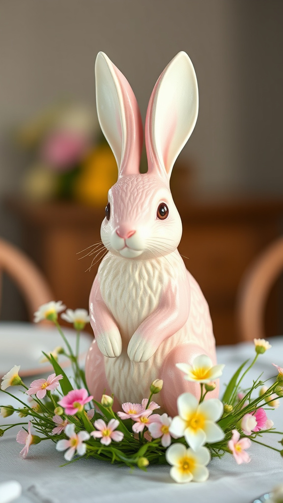 5. Pastel Perfection Bunny Centerpiece