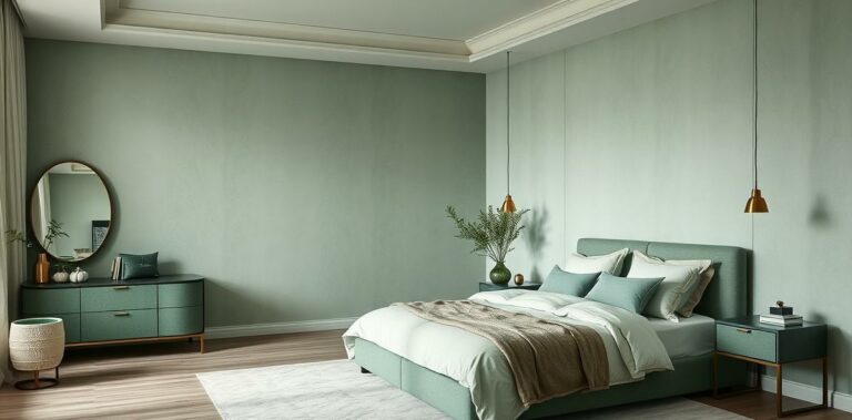 24 Gorgeous Light And Dark Green Bedroom Looks for Depth