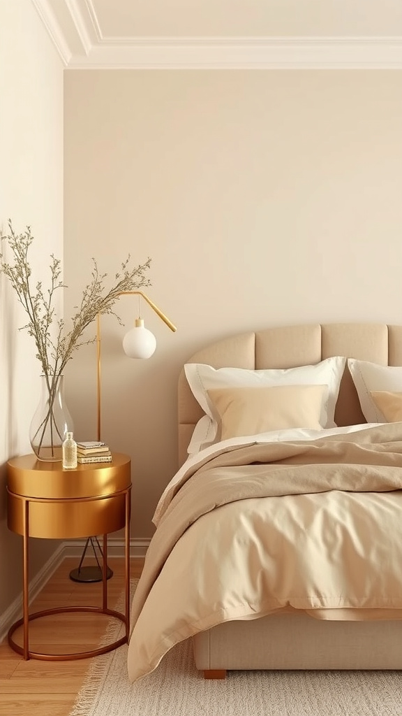 14. Beige and Brass: Timeless Appeal
