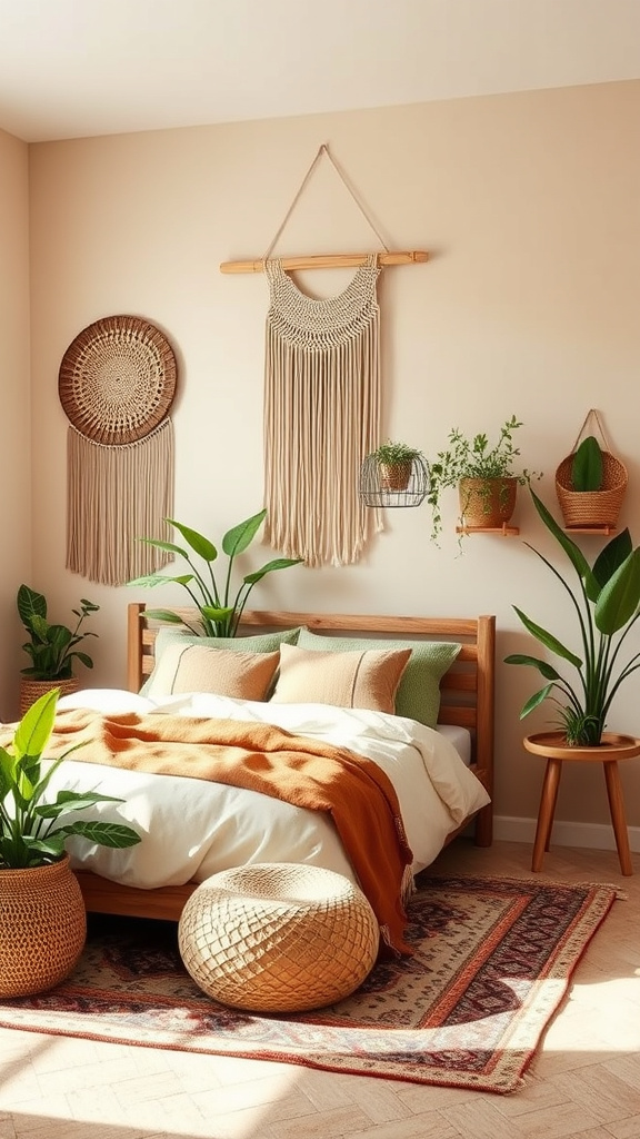 6. Boho Chic: Beige Wall Inspiration