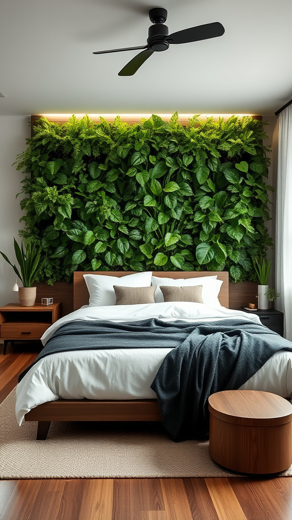 14. Leafy Green Headboard Haven