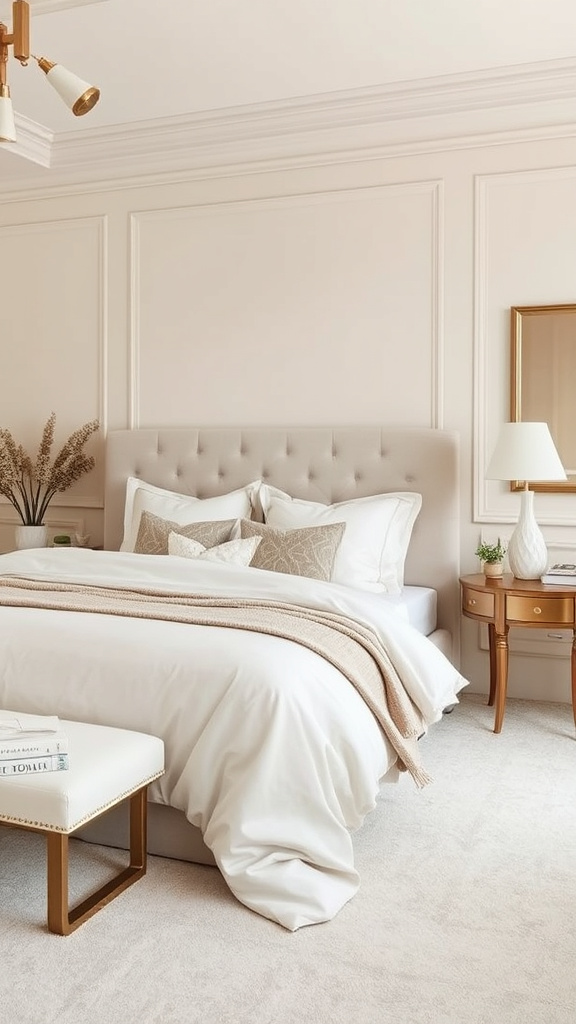 3. Chic Creamy Bedroom Retreats