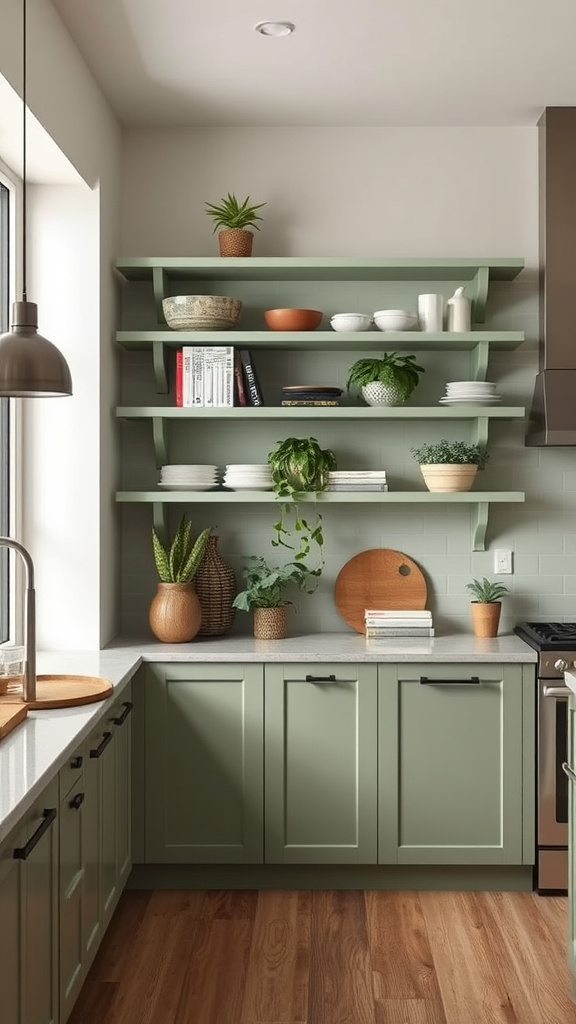 18. Sage Shelving for Open Concept Spaces
