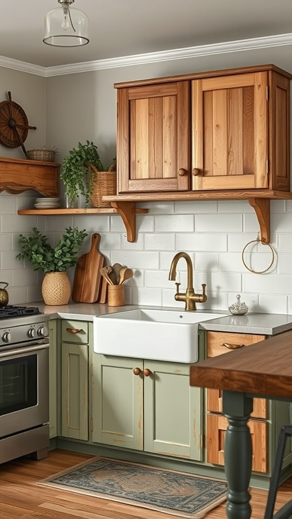 2. Rustic Sage Kitchen Makeovers