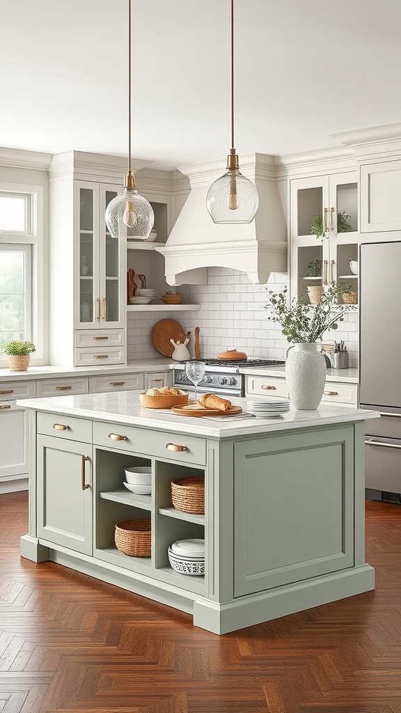 25. Sage Island with Built-in Storage