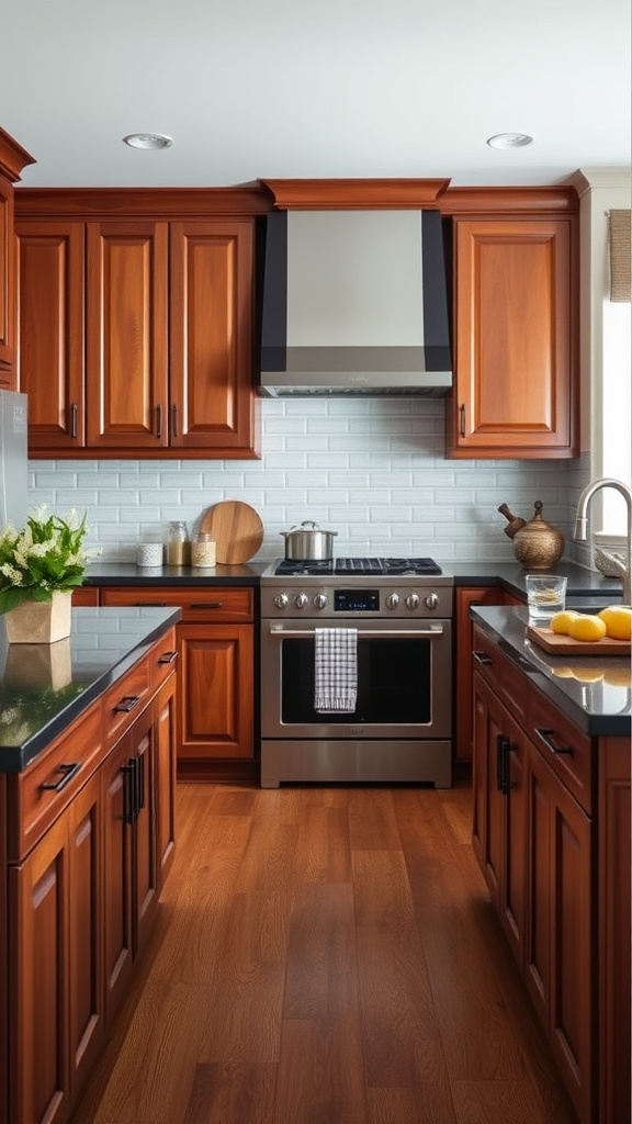 2. Timeless Cherry Wood Cabinets