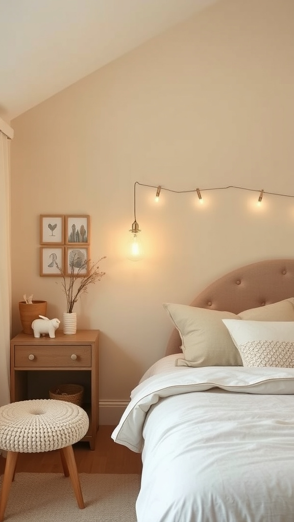 1. Cozy Cream Walls & Whimsy