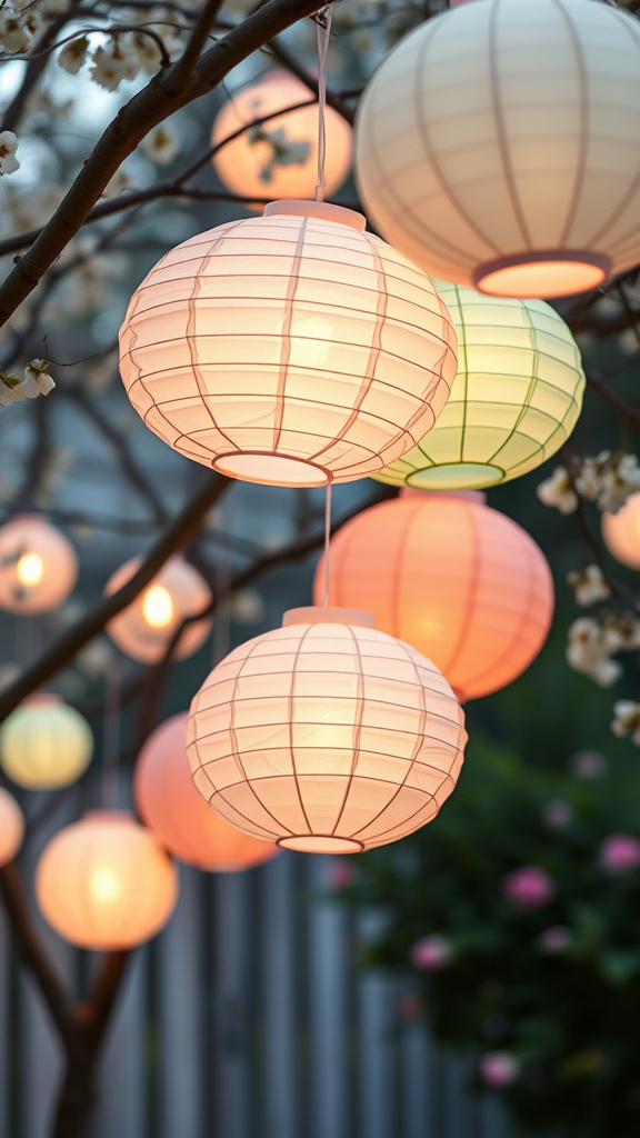 10. Pastel Paper Lanterns