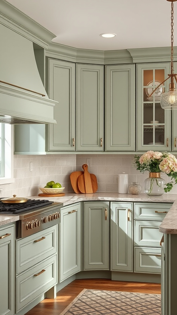 1. Timeless Sage Kitchen Elegance