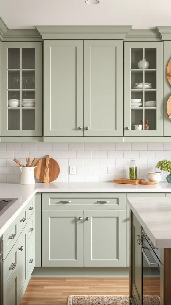 10. Organic Beauty: Sage Cabinet Ideas