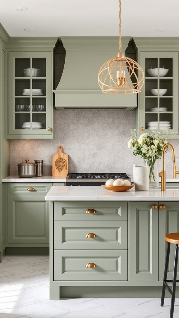 13. Elegant Sage Cabinet Transformations