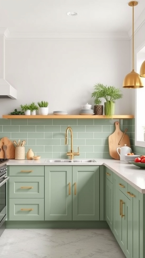 16. Trendy Sage Green Kitchen Designs