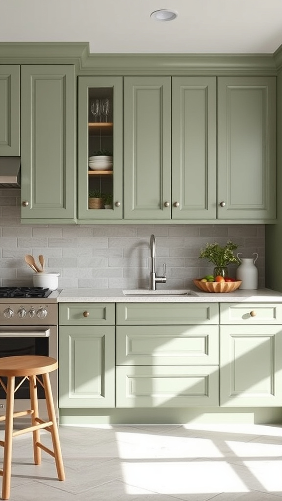 18. Chic Sage Green Cabinetry