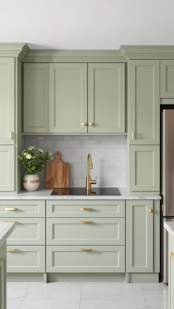 2. Fresh Sage Tones in Kitchens