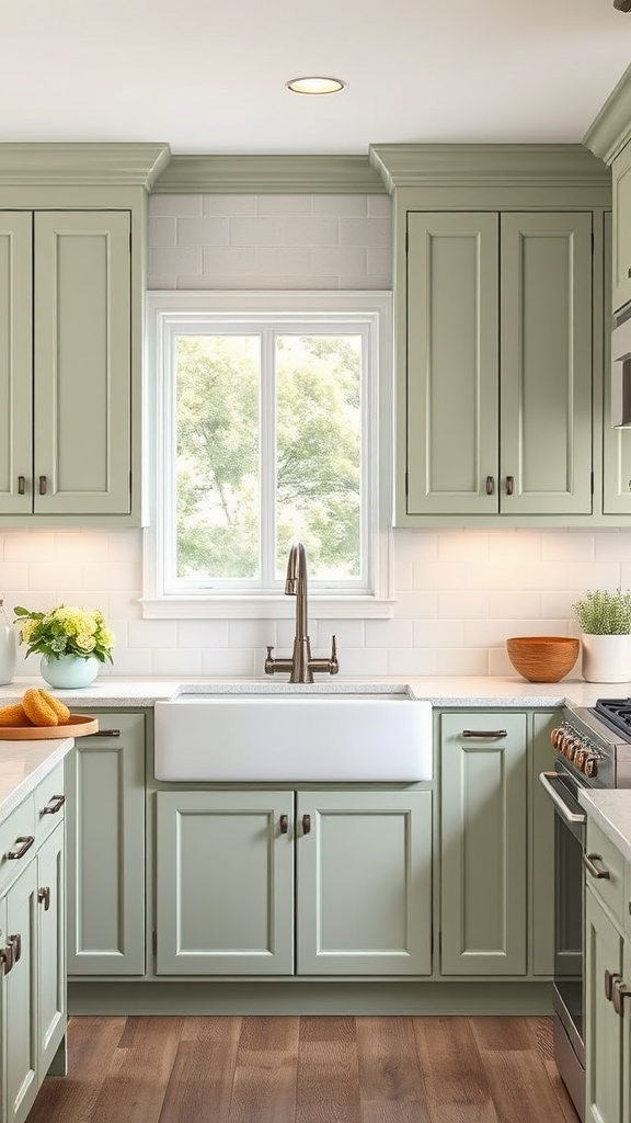 21. Farmhouse Sage Cabinet Inspiration