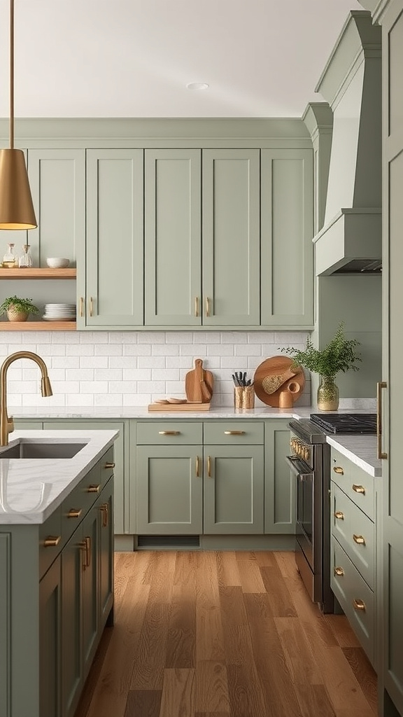 25. Earthy Elegance with Sage Tones