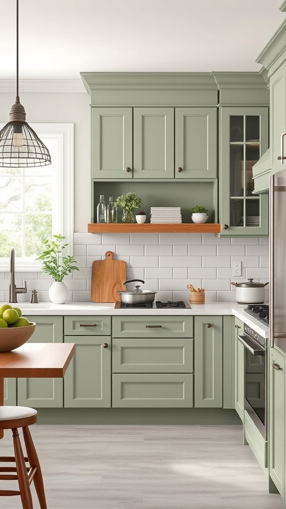 4. Serenity with Sage Cabinetry