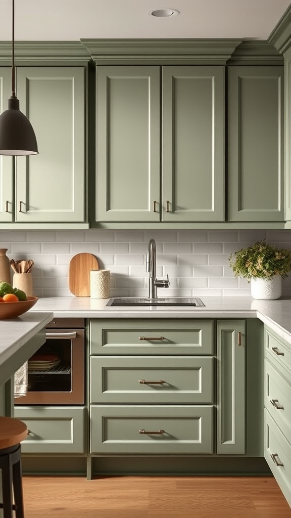 5. Sage Cabinets: A Chic Update