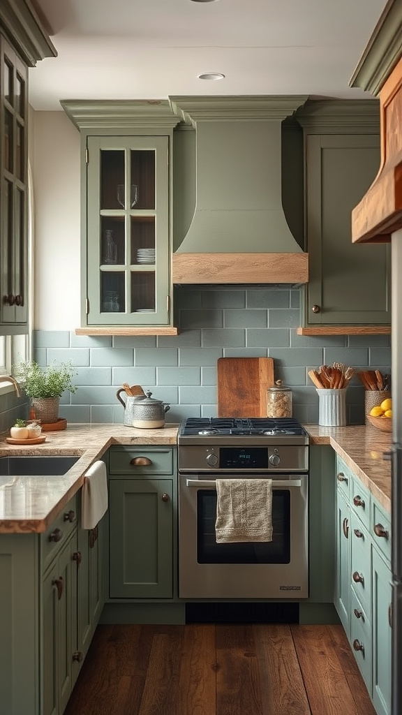 8. Rustic Charm with Sage Hues