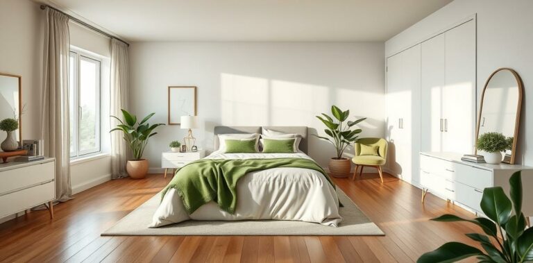27 Elegant Green And Off White Bedroom Ideas for Crisp Contrast